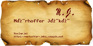 Márhoffer Jákó névjegykártya